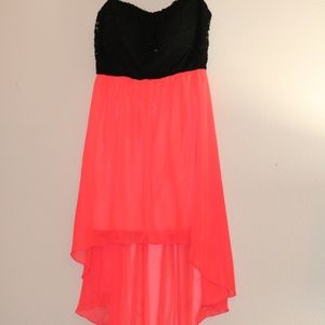 Black and Georgia Peach Dress